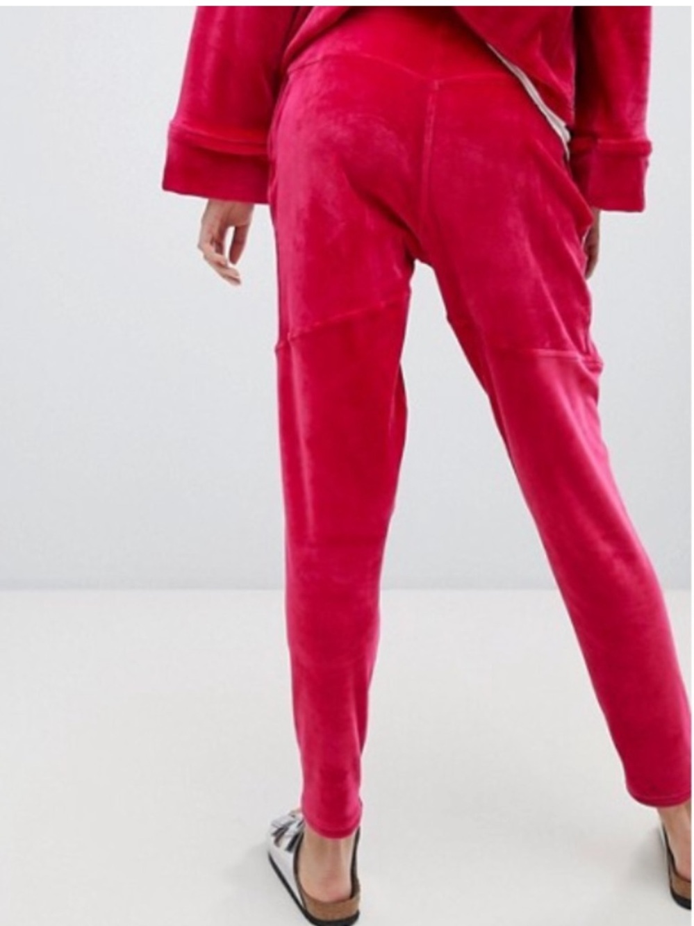Free People Movement Velour Velvet Jogger Pants Red Pink Size XS Pockets Lounge - Picture 1 of 5